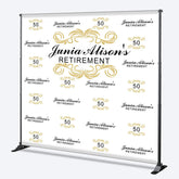 Lofaris Step And Repeat Gold Black Custom Retirement Backdrop